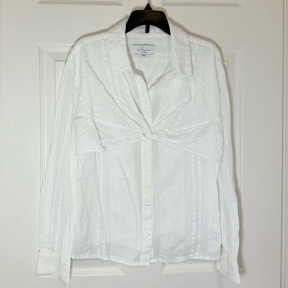 L'Academie REVOLVE brand The Coline Top White Button-Down Shirt- EUC- size S - Picture 7 of 9